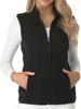Plus Size Women's Fleece-Lined Sleeveless Vest with Double Zipper Pockets - Extra Large