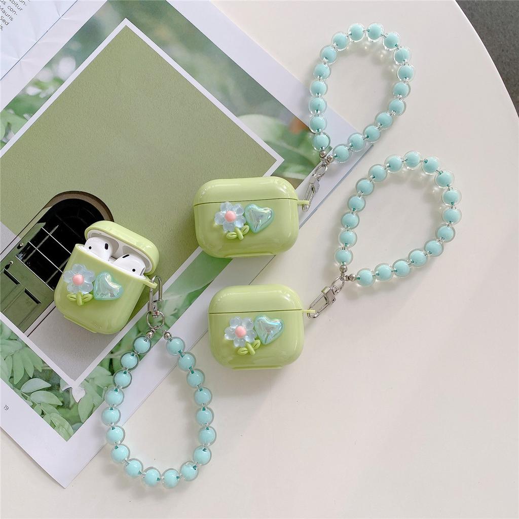 Milk Green Crystal Kapok for Apple AirPods 111 Generation Bluetooth Headset Case Pro1 Headphone Case