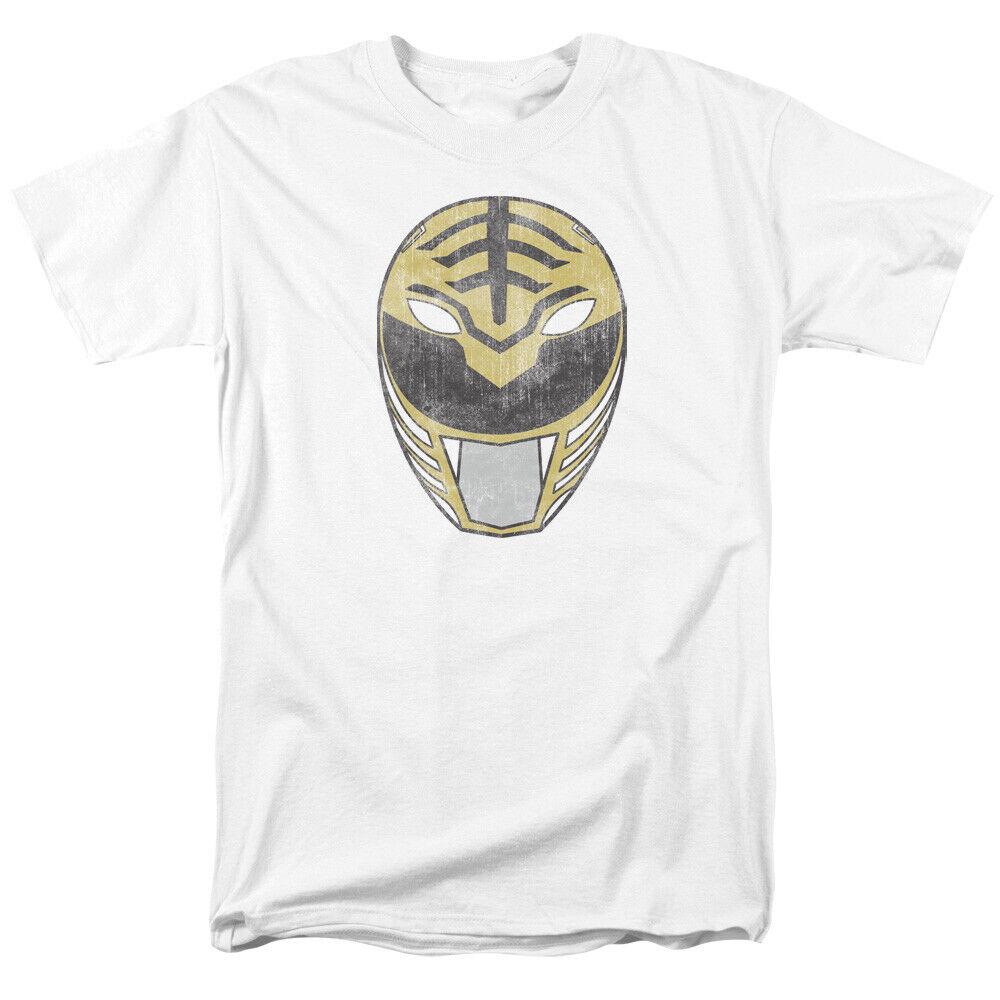 26 Mighty Morphin Power Rangers White Ranger Mask T Shirt Mens Licensed White Unisex T-Shirt M