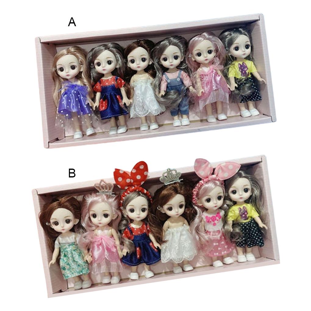 Dolls Set Gift Box Passing Home Toys Birthday Joints Fashion Cute Children Hairpiece 3D Eyes Playing Mini Make Up
