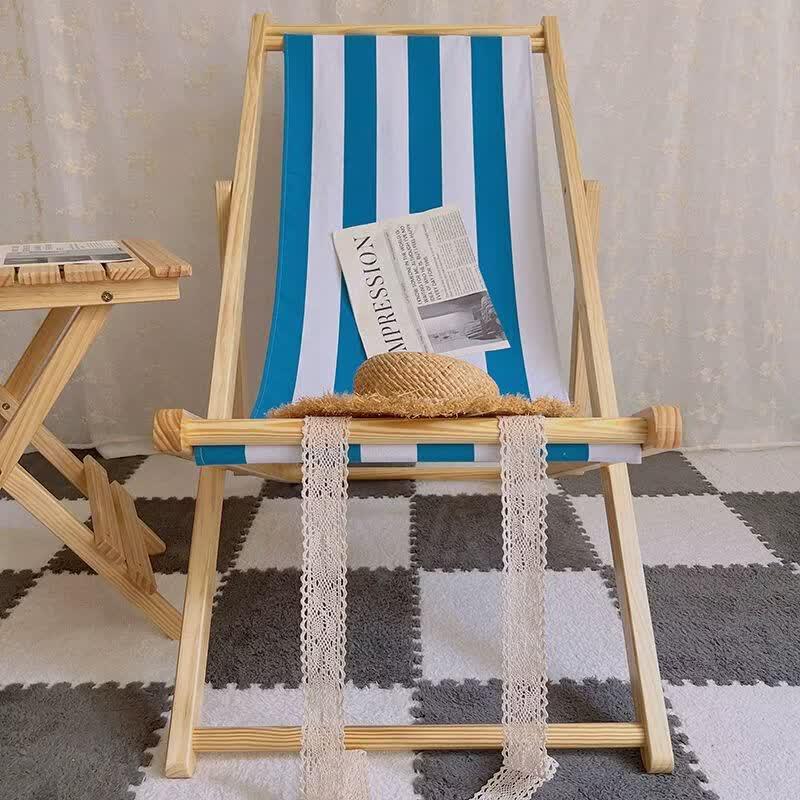 Qiuqiao Foldable Solid Wood Canvas Beach & Lounge Chair