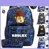 Mochila Roblox Estilosa Antifurto com Carregamento USB, Design Durável e Estojo para Canetas