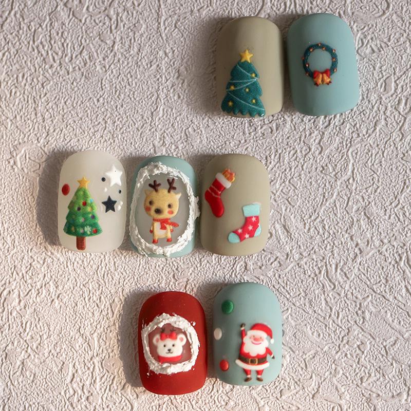 Japanese Three-Dimensional Tensor Nail Stickers - TS-3268 Christmas Edition