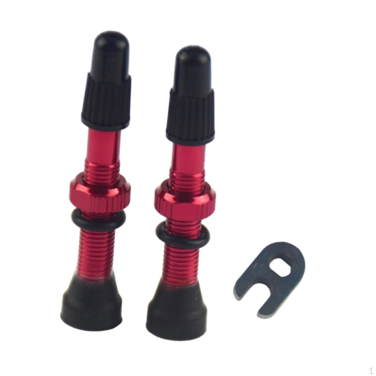 

2 Pieces Bike Tubeless Presta Valve Stem Accessories Multifunctional Lightweight Durability Portable красный