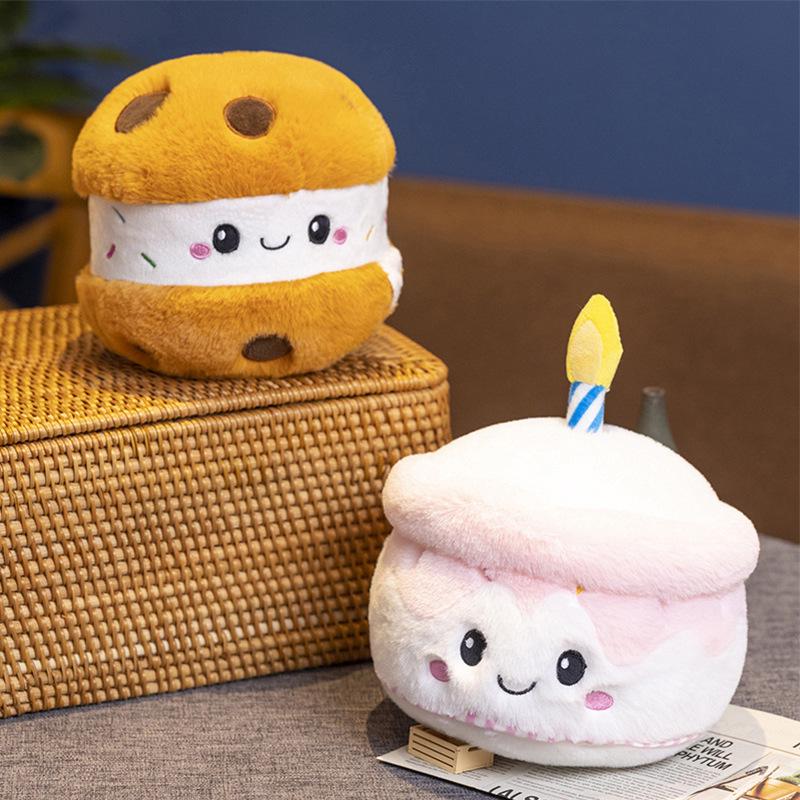 Creative Dessert Simulation Pillow: Chocolate Cream Cake Plush Toy for Kids