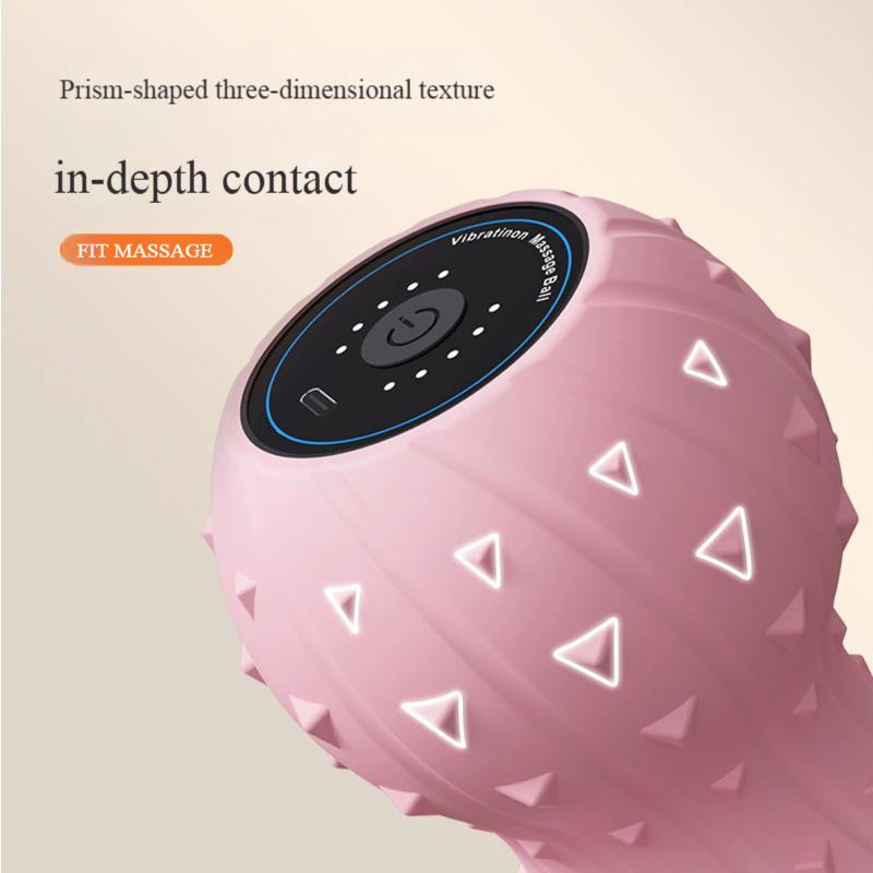 Vibrating Peanut Massage Ball, Electric Muscle Roller for Deep Tissue & Myofascial Release, Yoga Gym Recovery Tool
