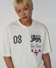 TRAVEL Glory Remains Pigment Henley Neck Short Sleeve T-Shirt Cream