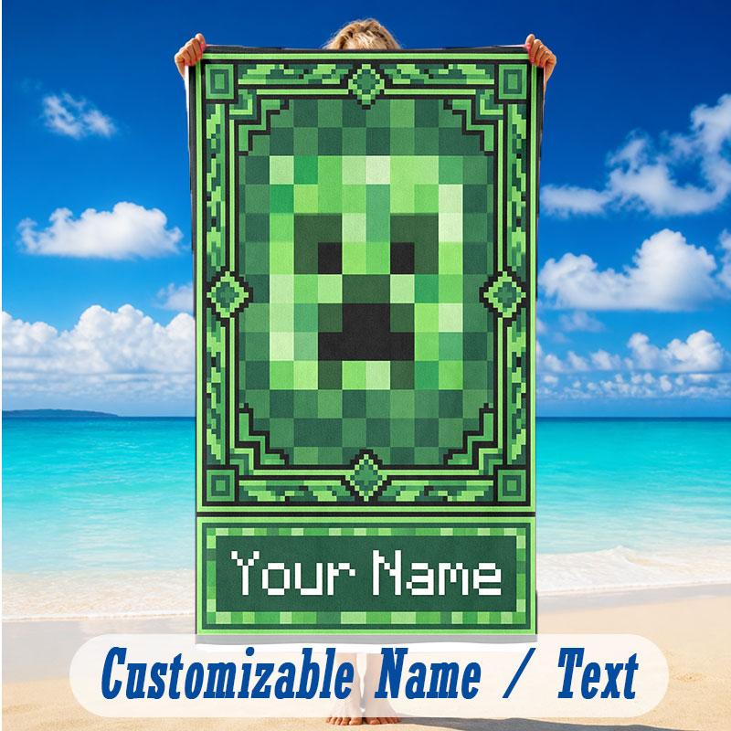 Adventure Journey Theme Beach Towel Personalized Custom Name & Text Soft Quick Dry Beach Towel for Swimming Travel