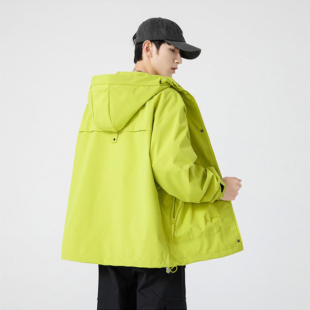 Anzn Mountain Lightweight and and Hooded Anorak Jacket for Fall and Perfect for and Hiking Size 2XL Men's Parka, Thin, Water-Repellent Windproof,