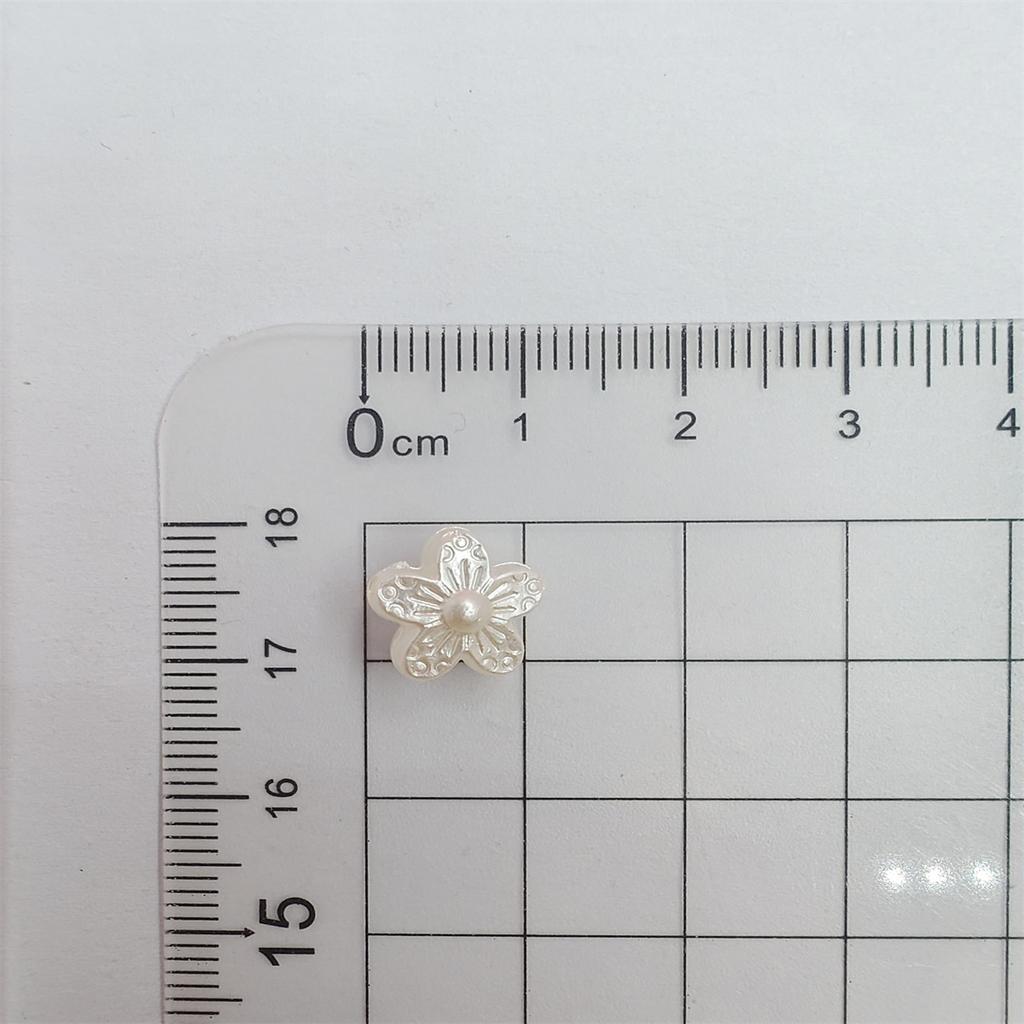 50/100 piezas de accesorios de joyería de moda con forma de flor perforada, perlas de imitación ABS tridimensionales, cuentas sueltas para hacer collares y pulseras hechos a mano