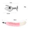 VaHppy SM  Sex Toy Sets role-playing Fox 5pcs/lot Plush Anal Plug Tail Bell Collar Mouth Plugs White/Black/Pink Couple games