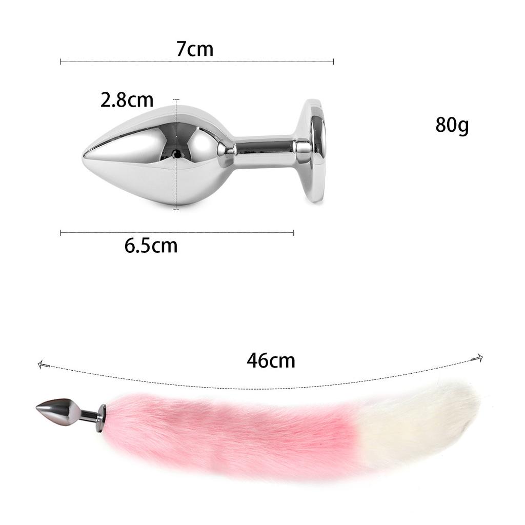 VaHppy SM Sex Toy Sets role-playing Fox 5pcs/lot Plush Anal Plug Tail Bell Collar Mouth Plugs White/Black/Pink Couple games