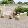 VidaXL Ensemble de canapé de jardin 11 pièces avec coussins Beige Rotin Poly Acacia 3364706