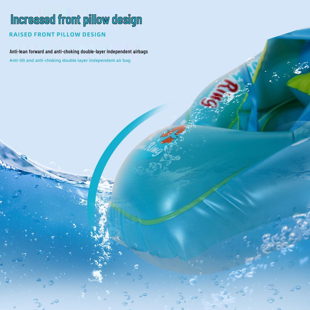 Foldable Baby Inflatable Swim Ring with Canopy Shade