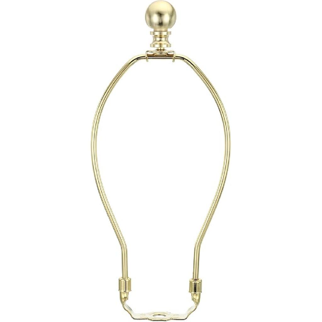 PATIKIL 9 Inch Lamp Harp Kit with Finial, 1 Set Detachable Shade Bracket Holder, DIY Lighting Accessories for Table Floor Lamps, Gold Tone