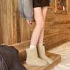 Suede round boots fashion short versatile winter snow boots short boots warm plush