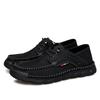 New Men's Breathable Outdoor Casual Leather Shoes Anti-slip Durable Flat Driving Fashi Versatile Comfortable Walking Shoes