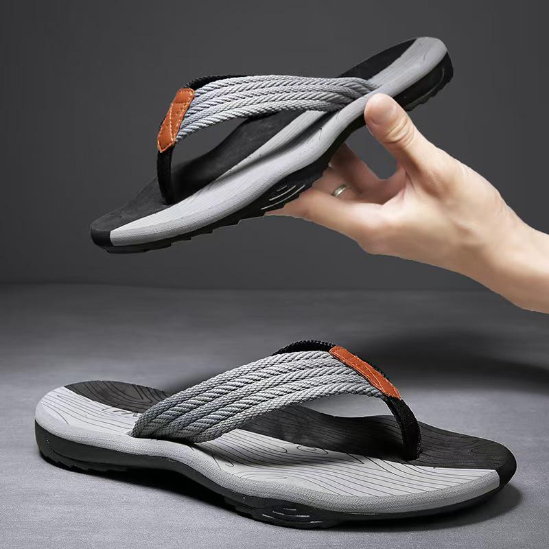 Men's Trendy Summer Non-Slip Flip-Flops Sandals - Toe Post Slippers for Outdoor and Beach Wear