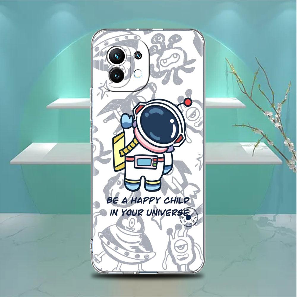 Astronaut Universe Clear Case For Xiaomi Mi Poco X3 NFC M3 Pro F3 F1 11 Lite 12 Note 10 11T 9T Transparent Phone Cover