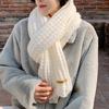 Damen-Schal für Herbst und Winter, gestrickt, winddicht, elastisch, verdickt, einfarbig, warm, weich, japanischer Stil, gemütlich, breiter und langer Halsschutz, Damen-Halswickel