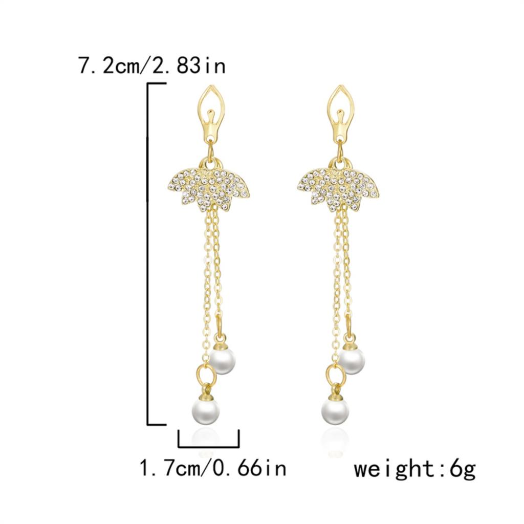 Creative Shiny Zircon Ballet Girls Drop Earrings For Women Men Trendy Imitation Pearl Tassel Dance Girl Earring Party Jewelry