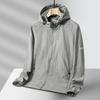Leichte Sonnenjacke für Herren in Übergröße mit Kapuze, Freizeitjacke, winddichte Outdoorjacke