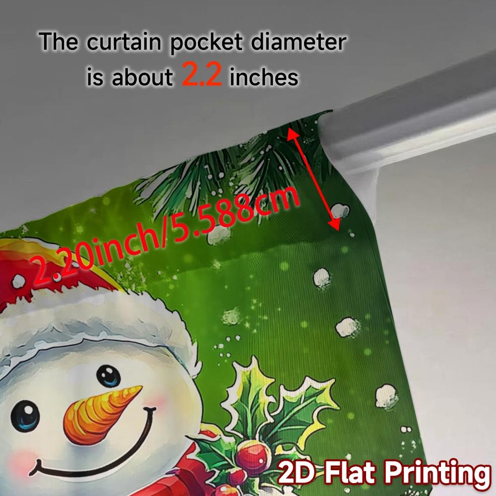 2 Stück, Vorhänge Niedlicher Schneemann Weihnachtsfeiertag (4) Moderne Zeitgenössische Vorhänge Polyester Einfach zu Installierende Vorhänge Dekorationen