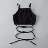 Summer Crop Tops Women Sleeveless Sexy Bandage T-Shirt Top Fashion Black Lace Up Tank Top Tumblr Ladies