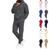 Completo da 2 pezzi con felpa con cappuccio e zip e pantaloni jogger unisex per abbigliamento casual da strada