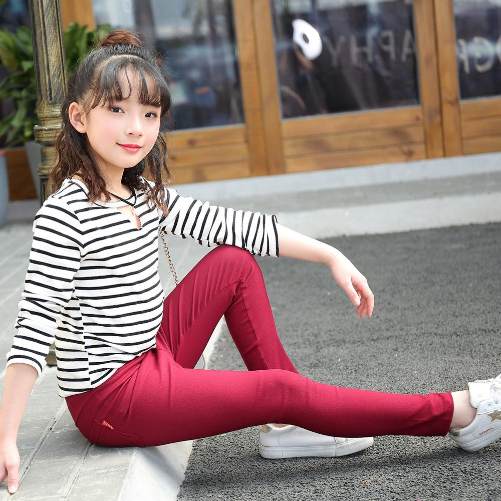 2022 Dziecięce Elastyczne Spodnie Ołówkowe: Style Wiosna/Lato dla Dziewczynek, Rozmiary Średnie/Duże, Etykiety Wciskane, Wszechstronne jako Odzież Wierzchnia, Dostawa Jednoczęściowa.