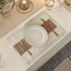 Böhmische Fransen-Tischset Weiche Baumwolle Leinen Vintage-Tischset Jacquard Maschinenwaschbares Tischset für Zuhause Bauernhaus Esstisch Dekoration