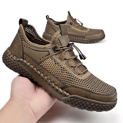 Sommer Atmungsaktive Herren Mesh Schuhe Schnell Schnürung Bequeme Weiche Laufsohle Outdoor Herren Schuhe
