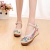 Embroidered Colorful Phoenix Cloth Wedding Shoes - Ethnic Style Square Dance Flats