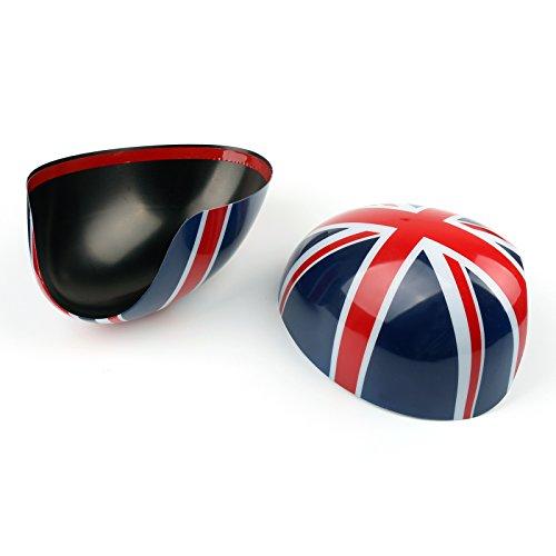 Bruce & Shark 2x Union Jack Wing Mirror Covers for Mini Cooper R55 R56 R57 Power Fold Mirrors