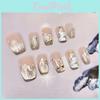 Elegant Crystal Cat Eye Hand Painted Nail Stickers For Winter Wear