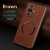 For Huawei Nova 11 11 Pro 11 Ultra Fine-Hole PU Cow Pattern Leather Outer Magnetic Ring Soft Edge Anti-Drop Phone Case