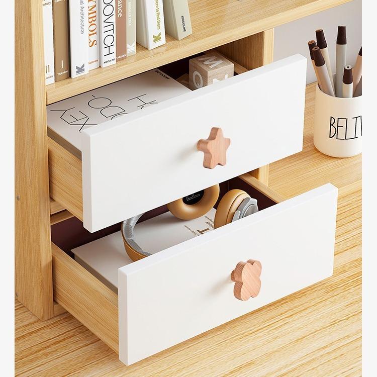 Nordic Star Moon Cloud Children's Wardrobe Handle - Solid Wood