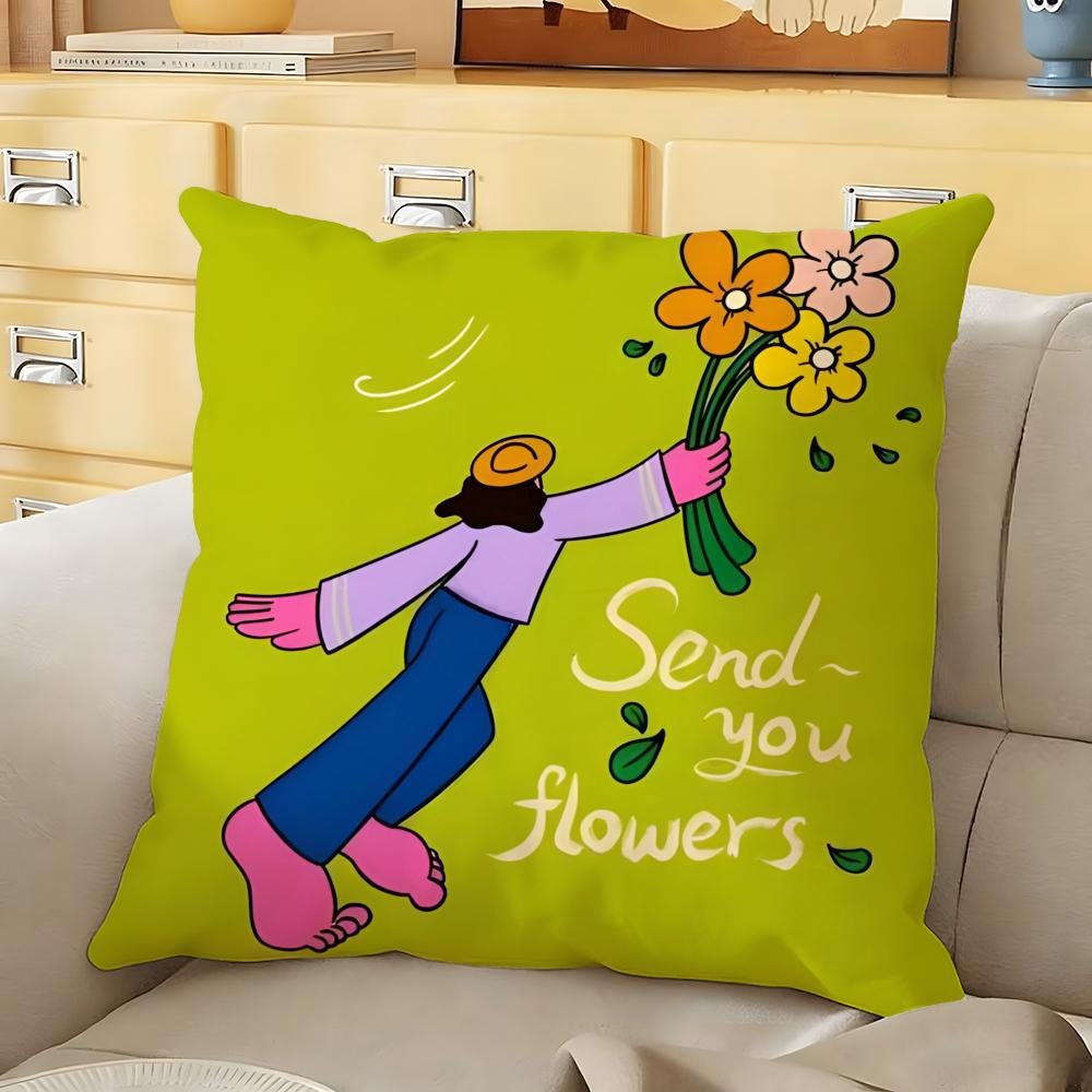 Vibe Retro Dopamine Cushion Cover Soft Durable Reversible Pillow Cover Home Car MultiScene Daily Comfort Pillowcase