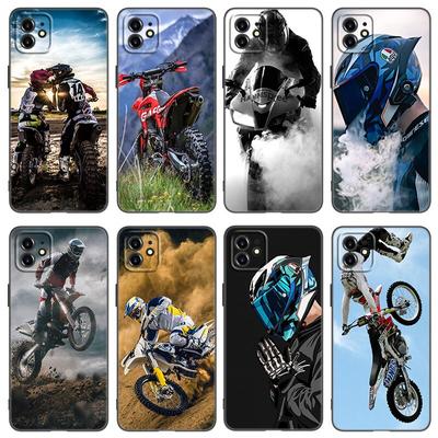 Motocross Kreuz Dirtbikes Telefon Fall Für Apple iPhone 13 12 Mini 11 Pro XS Max XR X 8 7 6S 6 Plus SE 2022 2020 5S 5 Schwarze Abdeckung