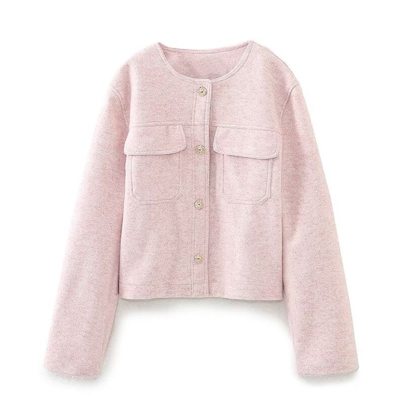 

Модный стиль 2023 Осень Новая женская одежда Похудение Универсальный Длинные рукава Мягкая куртка Верхняя одежда 3046262 620 Pink S