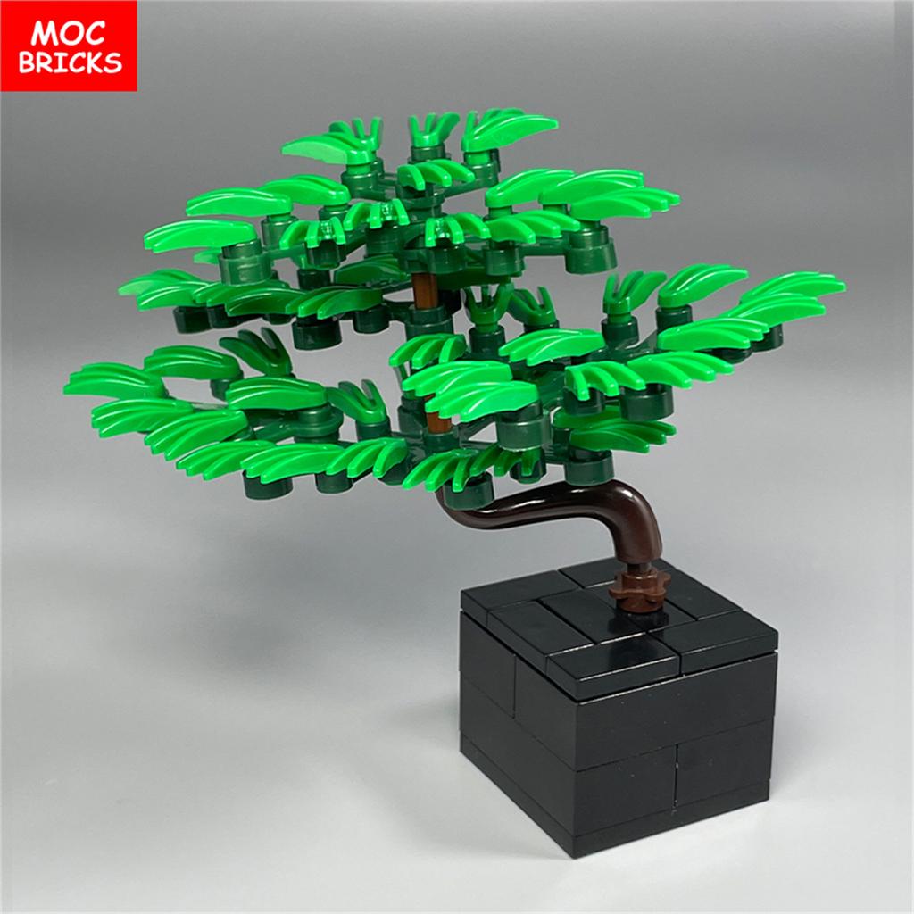 Non-Toxic Moc Bricks Mini Welcoming Pine Desktop Diy Tree Model City House Decorations Educational Building Blocks Children'S Toys