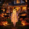 Einfach zu installieren Herbst-Hofdekoration Große hängende Schaukel Geist Halloween-Dekoration, 5 Fuß gruselig an einer ferngesteuerten Veranda-Licht mit Hexenhut für