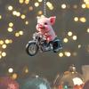 Charming Vintage Acrylic Pig Motorcycle Keychain Ideal For Holiday Decoration