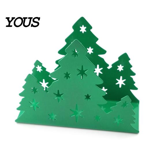 Kitchen Counter Napkin Rack Christmas Tree Holder, Stainless Steel Vertical Paper Towel Stand, Durable Holder Decorative Dispenser for Holiday