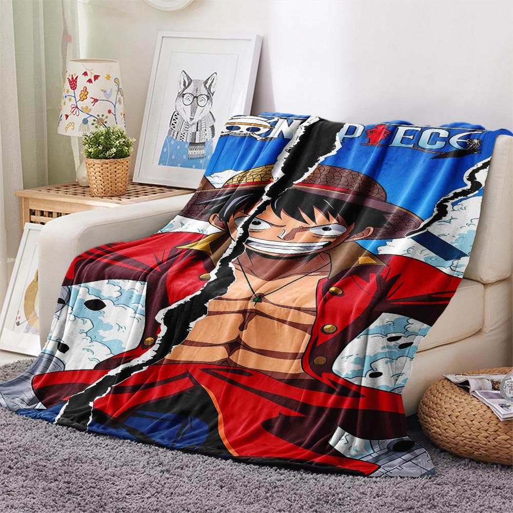 1pz Una Pezzo Monkey D Luffy Coperta in Flanella Fantasia Adatta a Tutte le Stagioni per Arredamento Casa Calore e Comfort Regali Regalo Festivo