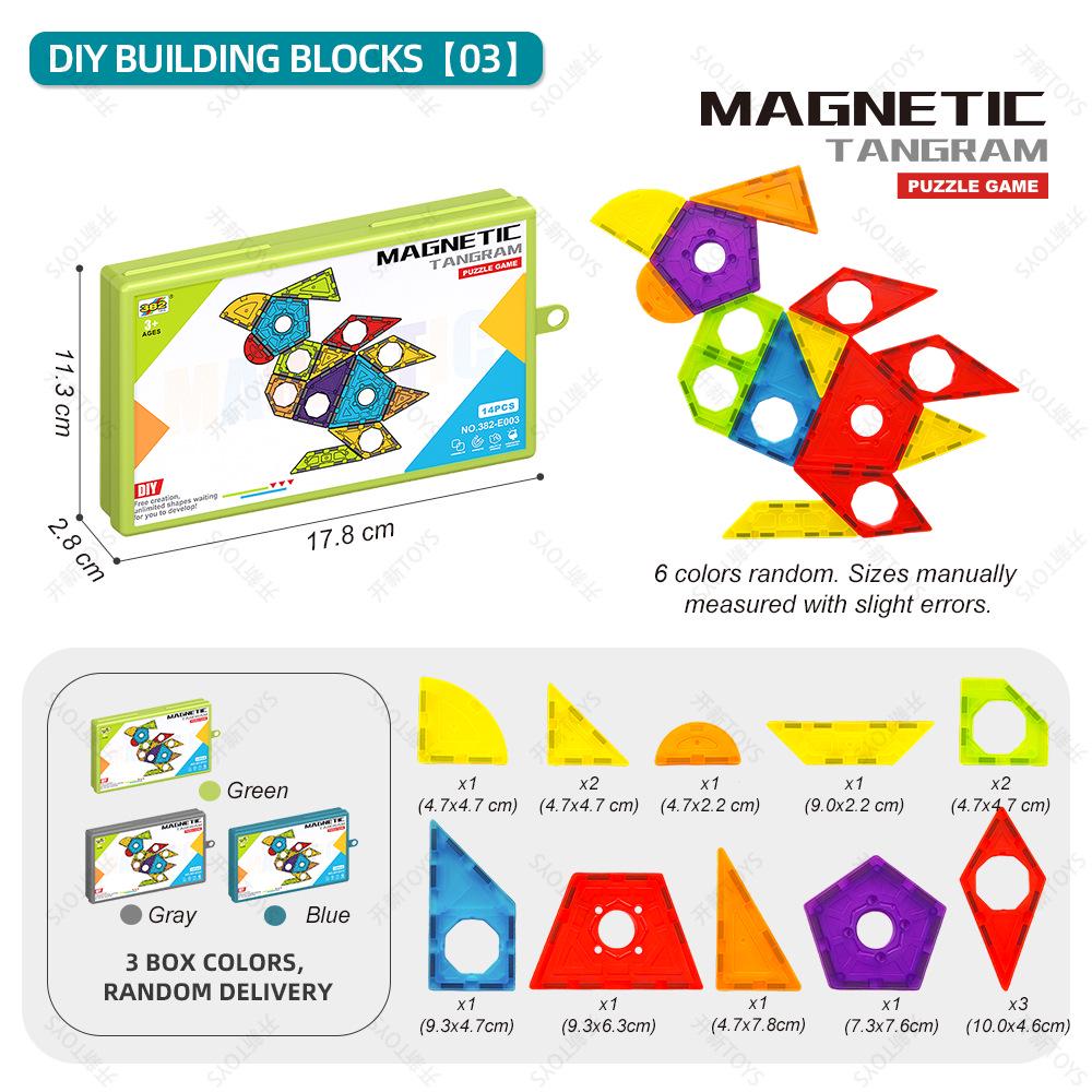 New Portable Mini Magnetic Geometric Building Blocks Set - Early Education Puzzle Toy for Kindergarten