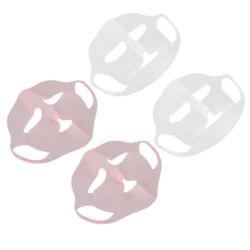 4pcs Silicone Face Wrap Moisturizing Facial Mask Cover Silicone Face Mask Holder for Sheet Masks