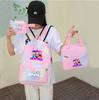3Pcs/set Anime Demon Hunters Printed Backpack with Shoulder Bag Pengcil Case for Teenager Large Capacity Waterproof Bookbag Back To School Gift