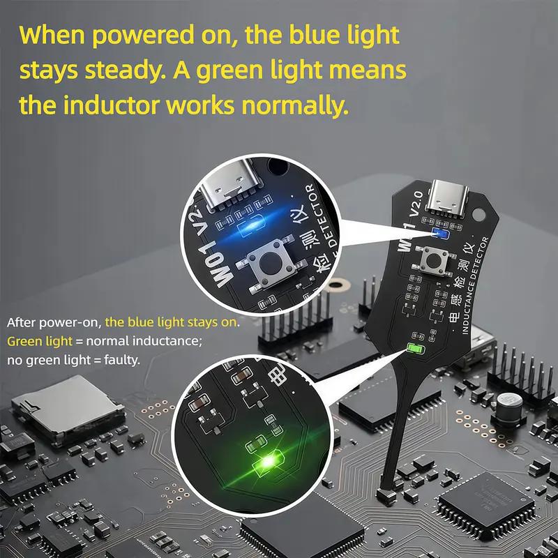 OSS W01 V2.0 Induktivitätsprüfer Motherboard-Spulenprüfer Elektronische Leiterplatte Induktor-Detektor für Handy-Motherboard-Komponenten