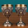 Europejski Puchar, Stopowy Vintage Przenośny Kielich, Rzeźbiony Mini Kieliszek do Wódki Spirit, Kreatywna Dekoracja Stołu w Salonie, 1 szt.